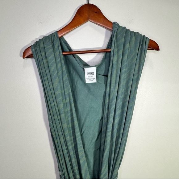 Smash + Tess Green Zebra Print Wrap Midi Dress with Pockets Size 3XL/4XL - Picture 3 of 9